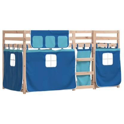 Letto a Castello senza Materasso Blu 90x200 cm Legno Massello di Pino