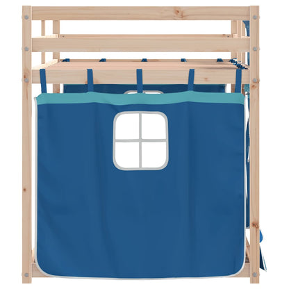 Letto a Castello senza Materasso Blu 90x200 cm Legno Massello di Pino