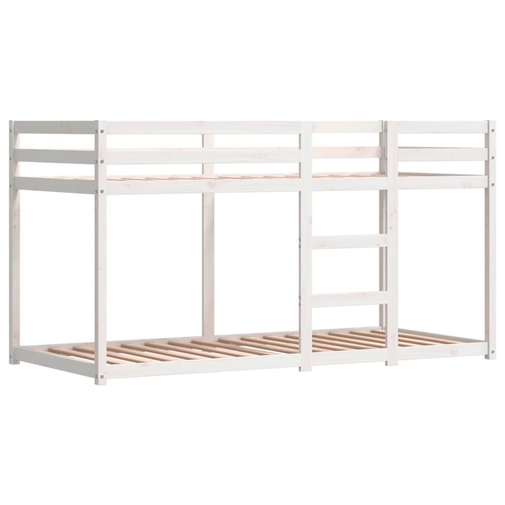 Bunk Bed with Black and White Curtains 90x200cm Solid Pine