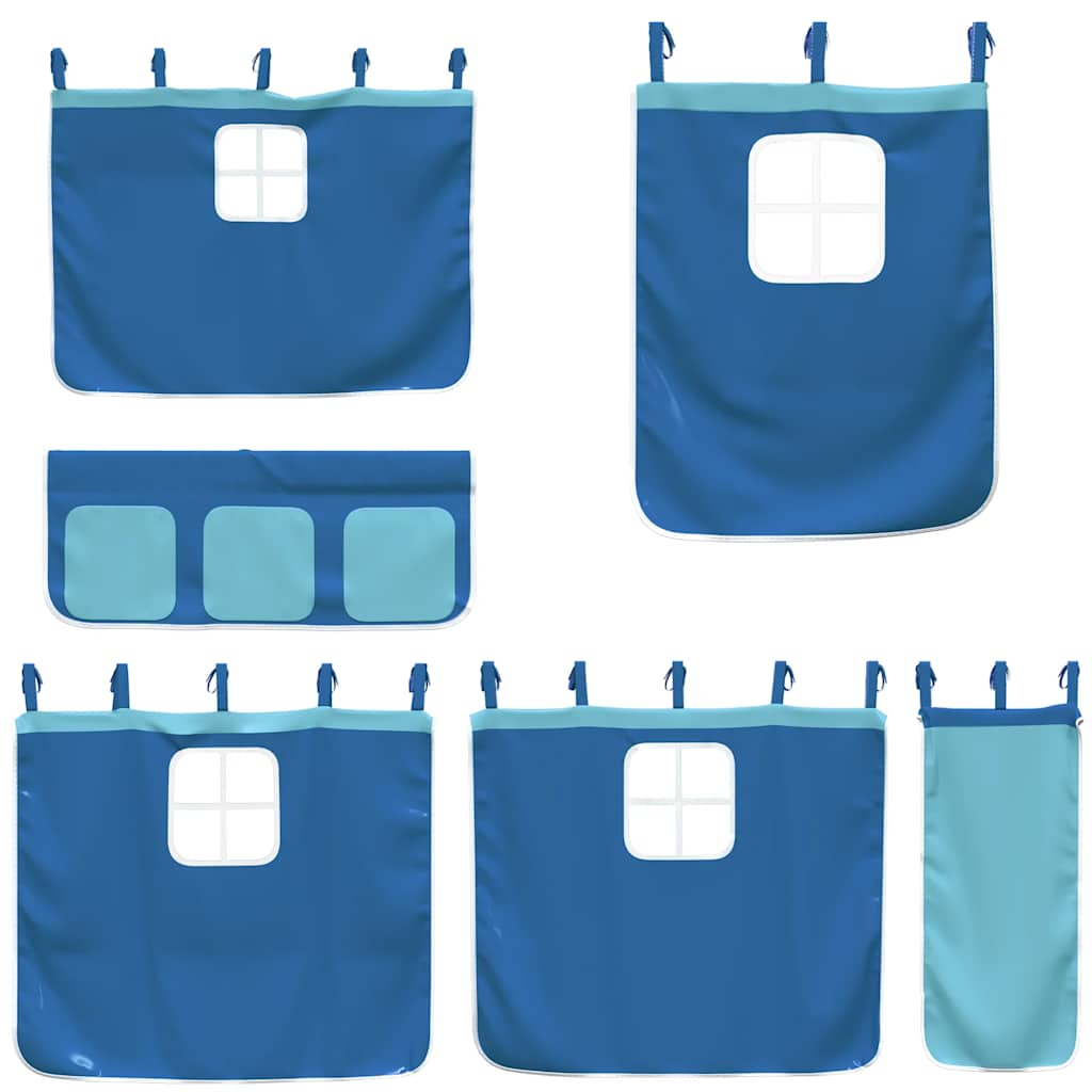 Letto a Castello senza Materasso Marrone e Blu 90x200 cm Legno Massello di Pino