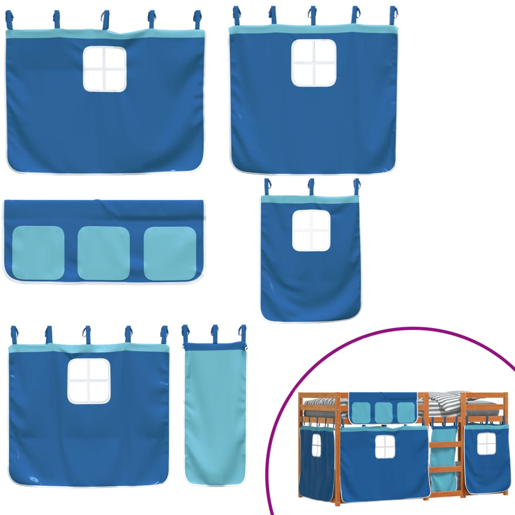 Letto a Castello senza Materasso Blu 90x190cm Massello Pino - homemem39