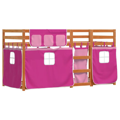 Letto a Castello senza Materasso Rosa 90x190 cm Legno di Pino