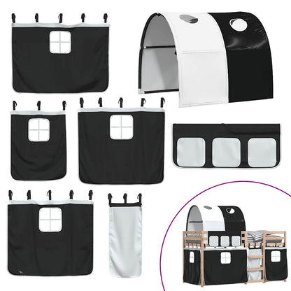Letto a Castello senza Materasso Bianco e Nero 90x200cm in Pino | homemem39