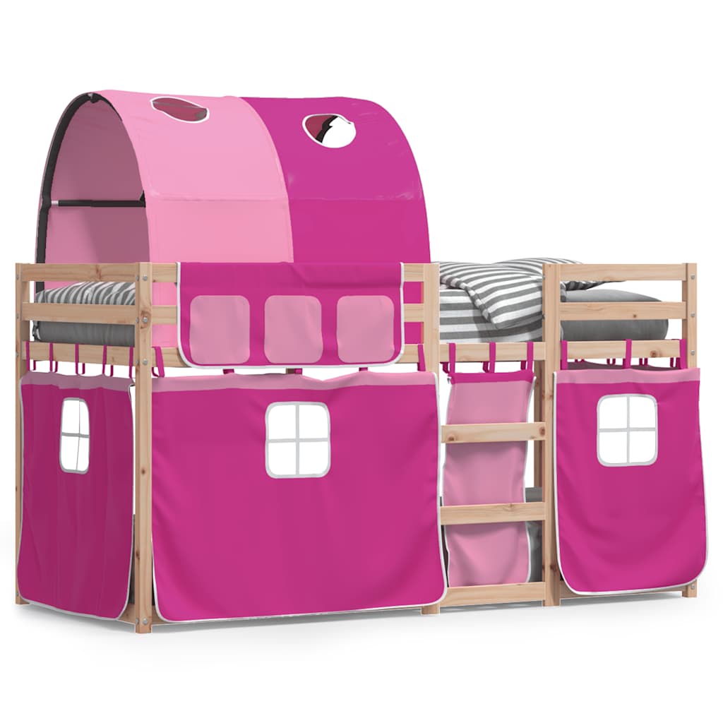 Letto a Castello senza Materasso Rosa 90x200 cm Legno di Pino | homemem39