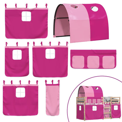 Letto a Castello senza Materasso Rosa 90x200 cm Legno di Pino | homemem39