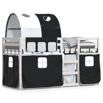 Letto a Castello senza Materasso Bianco e Nero 80x200cm in Pino | homemem39