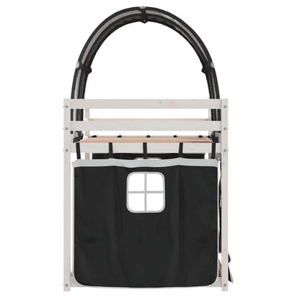 Letto a Castello senza Materasso Bianco e Nero 80x200cm in Pino | homemem39