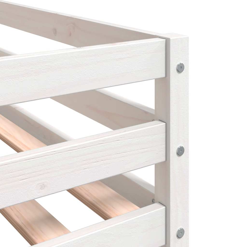 Letto a Castello senza Materasso Bianco e Nero 80x200cm in Pino | homemem39