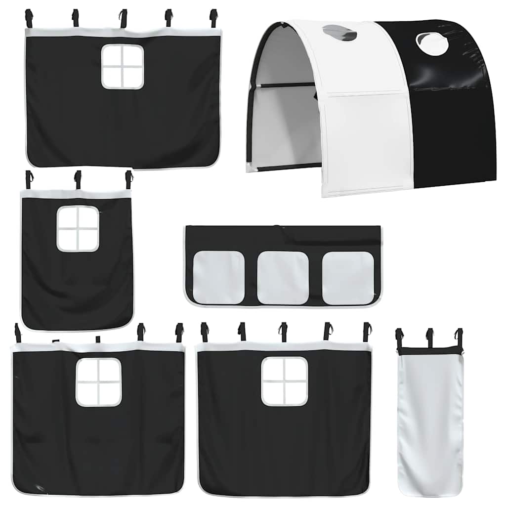 Letto a Castello senza Materasso Bianco e Nero 90x190cm in Pino | homemem39