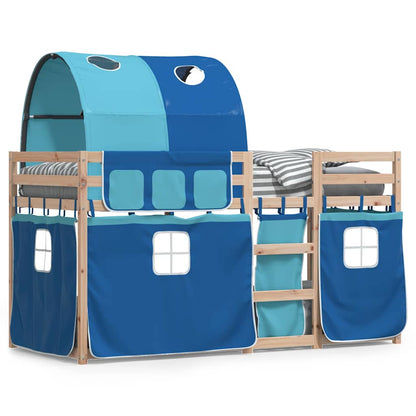 Letto a Castello senza Materasso Blu 90x190cm Massello Pino | homemem39