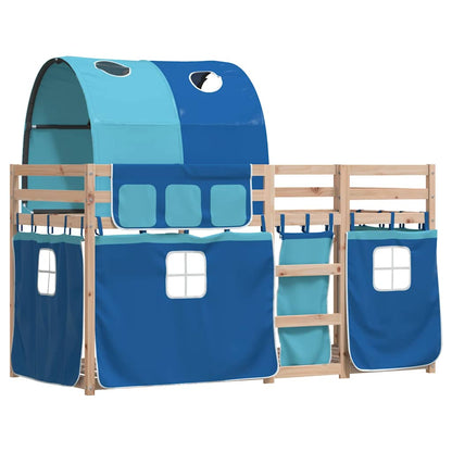 Letto a Castello senza Materasso Blu 90x190cm Massello Pino | homemem39