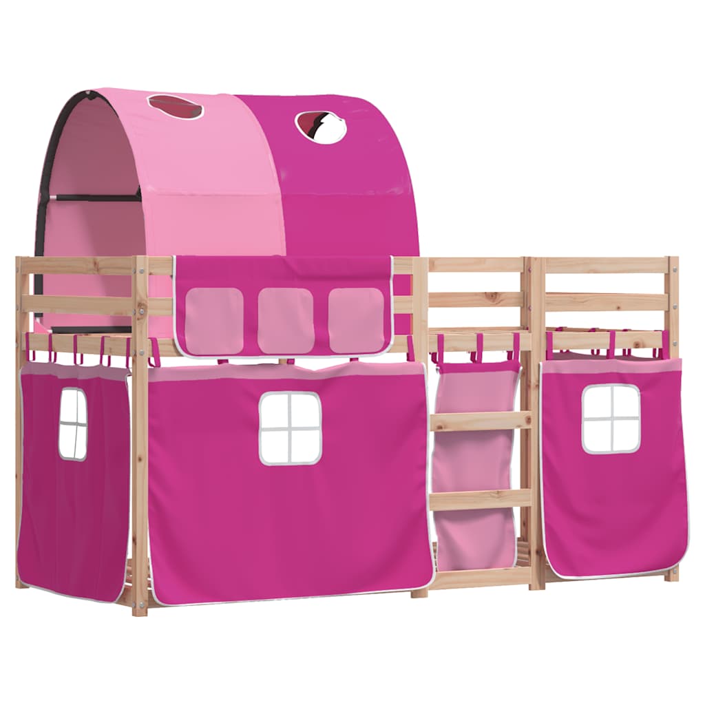 Letto a Castello senza Materasso Rosa 90x190 cm Legno di Pino | homemem39
