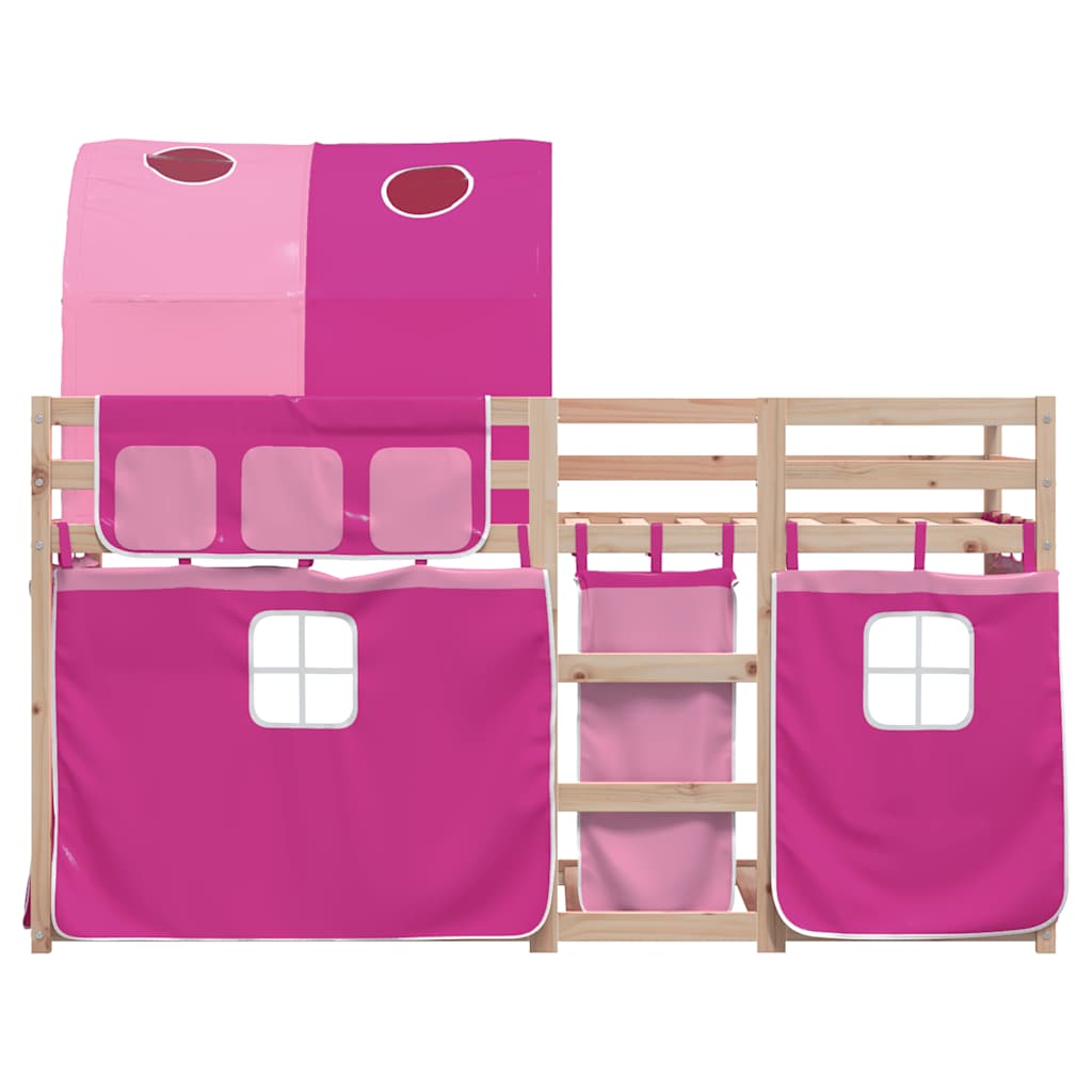 Letto a Castello senza Materasso Rosa 90x190 cm Legno di Pino | homemem39