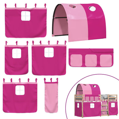 Letto a Castello senza Materasso Rosa 90x190 cm Legno di Pino | homemem39