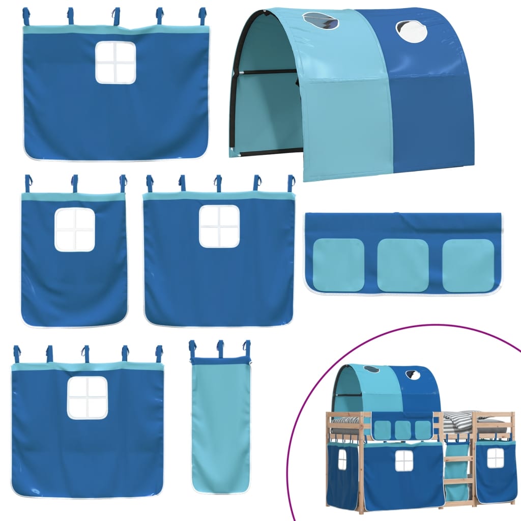 Letto a Castello senza Materasso Blu 75x190 cm Massello Pino - homemem39