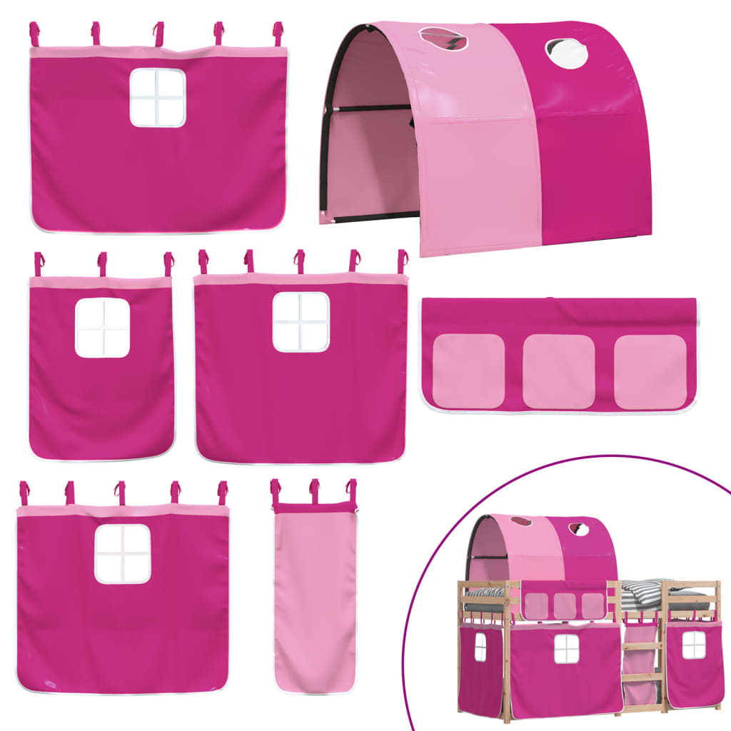 Letto a Castello senza Materasso Rosa 75x190 cm Legno di Pino - homemem39