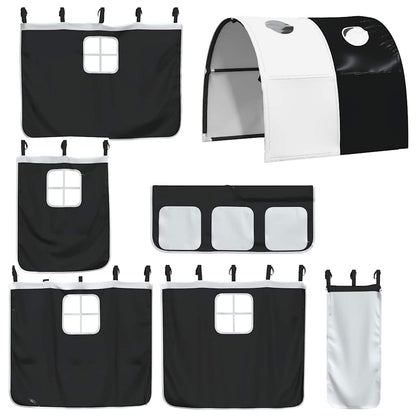 Letto a Castello senza Materasso Bianco e Nero 90x200cm in Pino