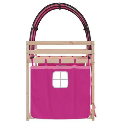 Letto a Castello senza Materasso Rosa 90x200 cm Legno di Pino