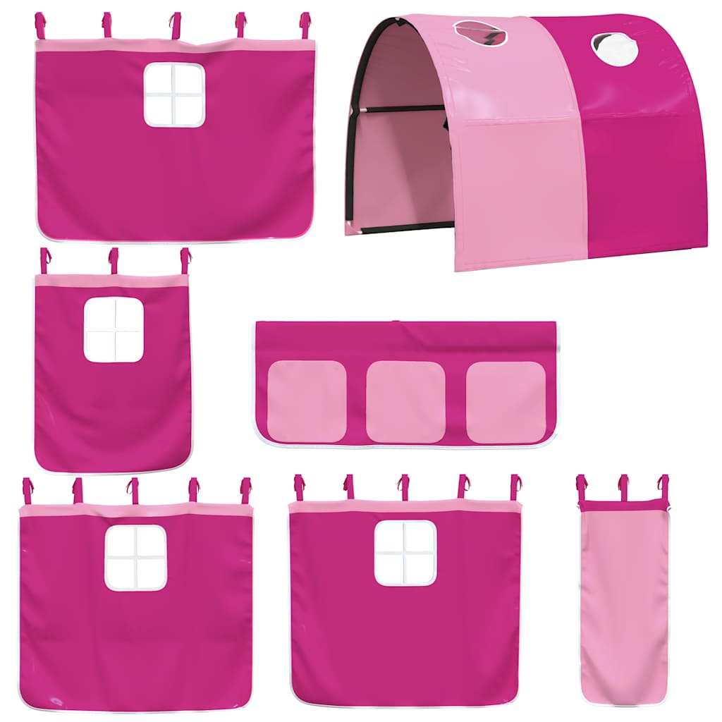 Letto a Castello senza Materasso Rosa 90x190 cm Legno di Pino