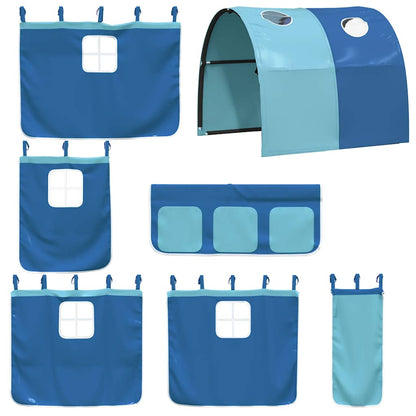 Letto a Castello senza Materasso Blu 90x200cm Massello Pino