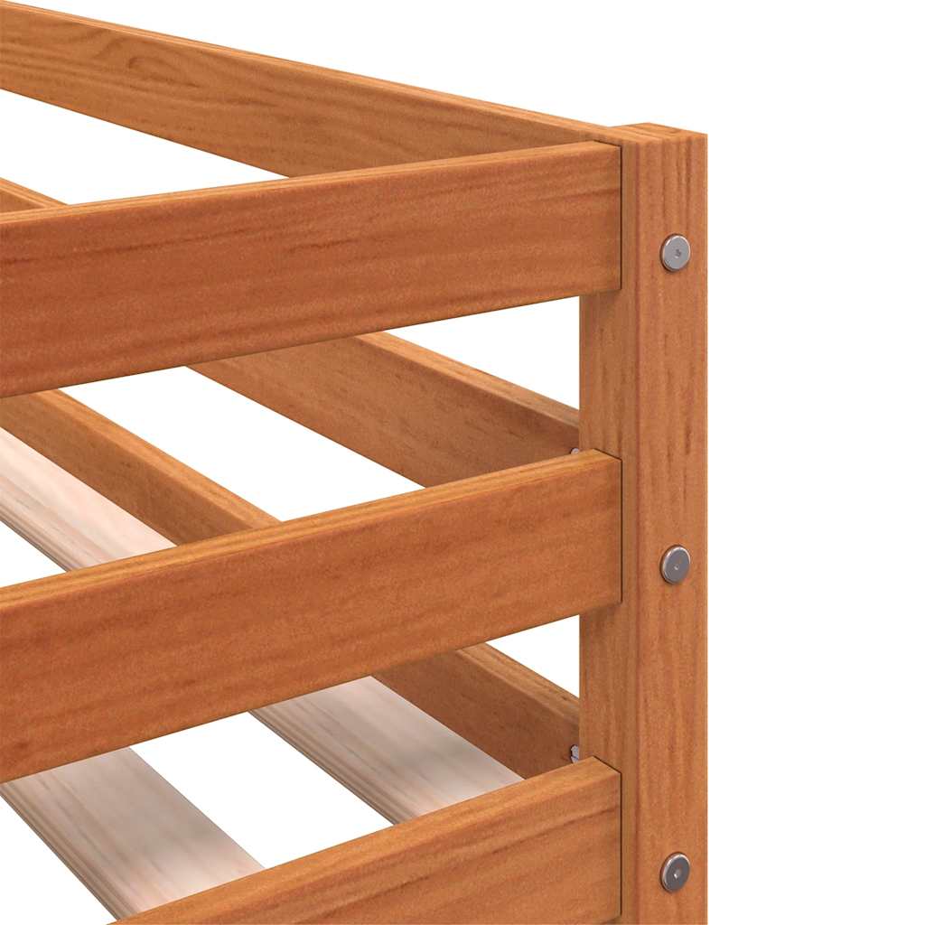 Letto a Castello senza Materasso Blu 90x200cm Massello Pino