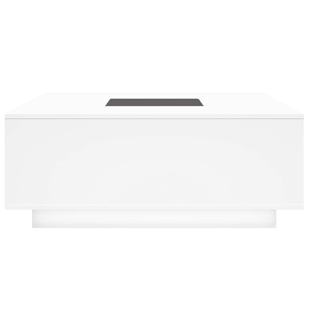 Tavolino da Salotto con LED Infinity Bianco 100x100x40 cm | homemem39