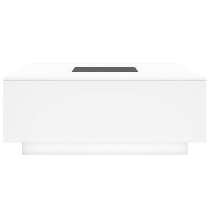 Tavolino da Salotto con LED Infinity Bianco 100x100x40 cm | homemem39