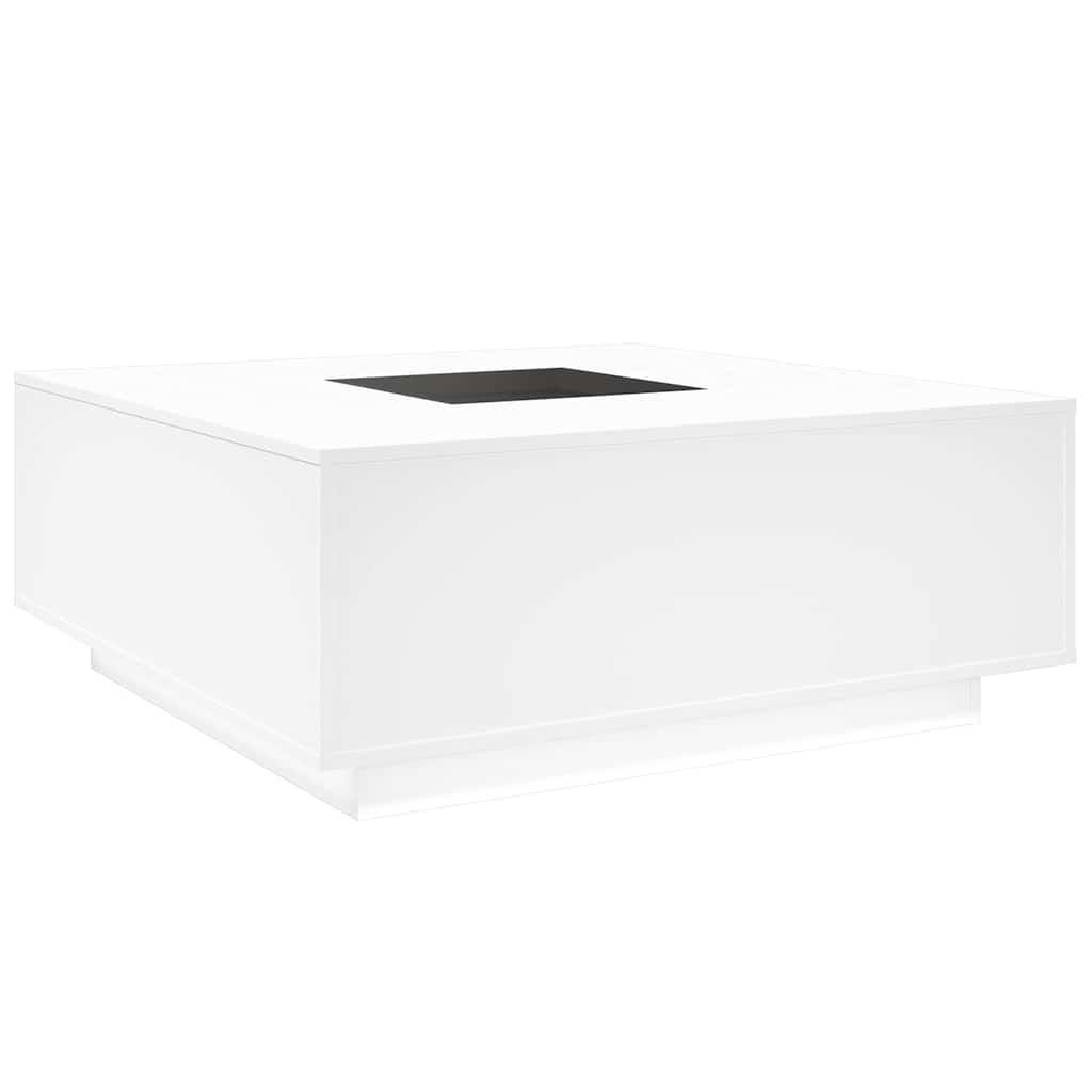 Tavolino da Salotto con LED Infinity Bianco 100x100x40 cm | homemem39