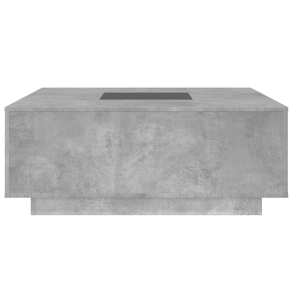Tavolino Salotto con LED Infinity Grigio Cemento 100x100x40 cm | homemem39