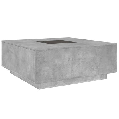 Tavolino Salotto con LED Infinity Grigio Cemento 100x100x40 cm | homemem39
