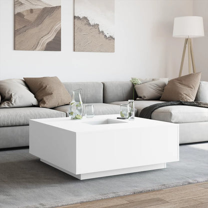 Tavolino da Salotto Bianco 100x100x40 cm in Legno Multistrato | homemem39