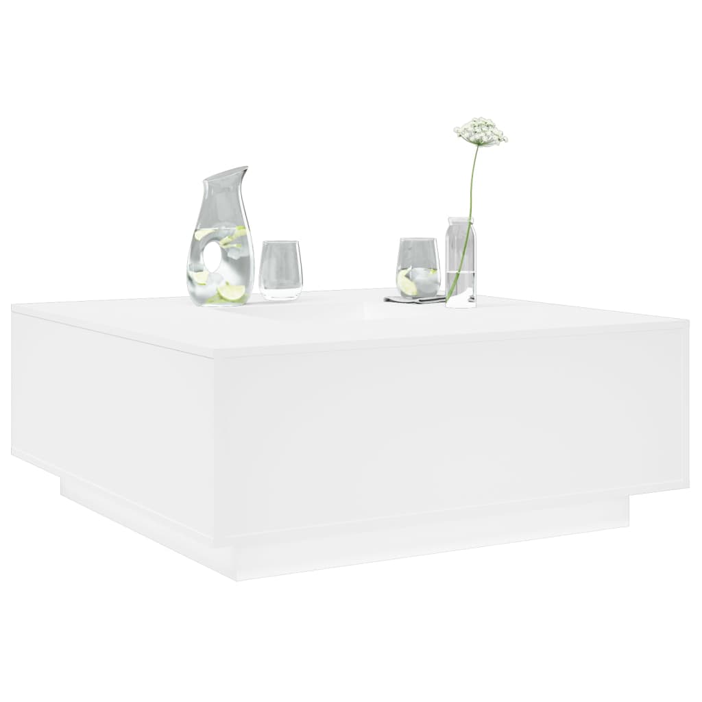 Tavolino da Salotto Bianco 100x100x40 cm in Legno Multistrato | homemem39