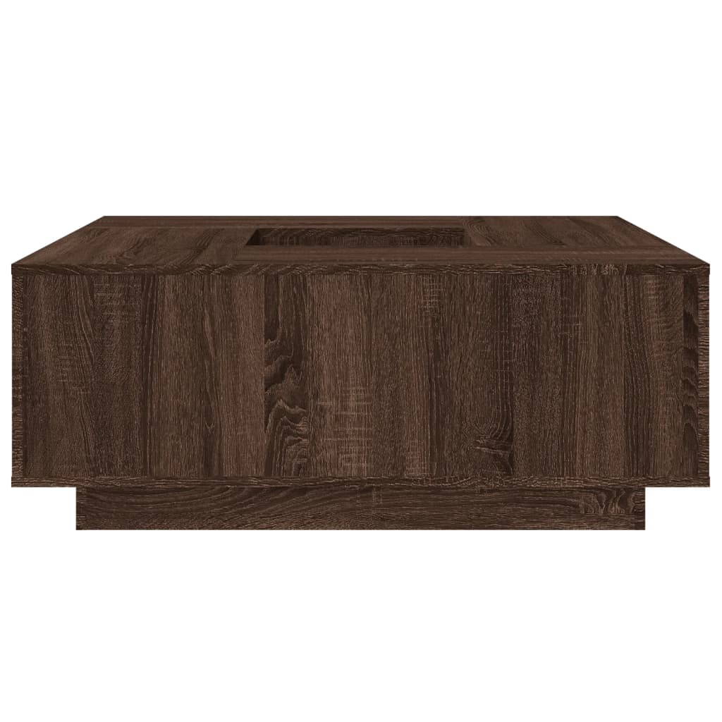 Tavolino Salotto Rovere Marrone 100x100x40 cm Legno Multistrato | homemem39
