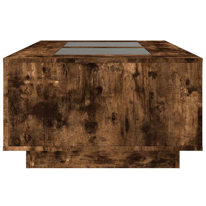 Tavolino da Salotto con LED Infinity Rovere Fumo 116x69x40 cm