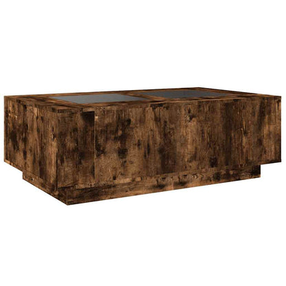 Tavolino da Salotto con LED Infinity Rovere Fumo 116x69x40 cm