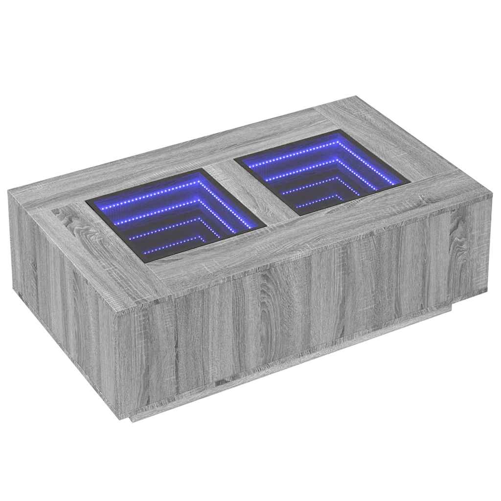 Tavolino da Salotto con LED Infinity Rovere Sonoma 116x69x40 cm | homemem39