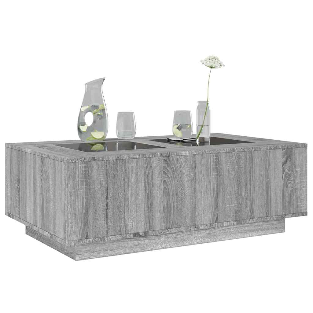 Tavolino da Salotto con LED Infinity Rovere Sonoma 116x69x40 cm | homemem39