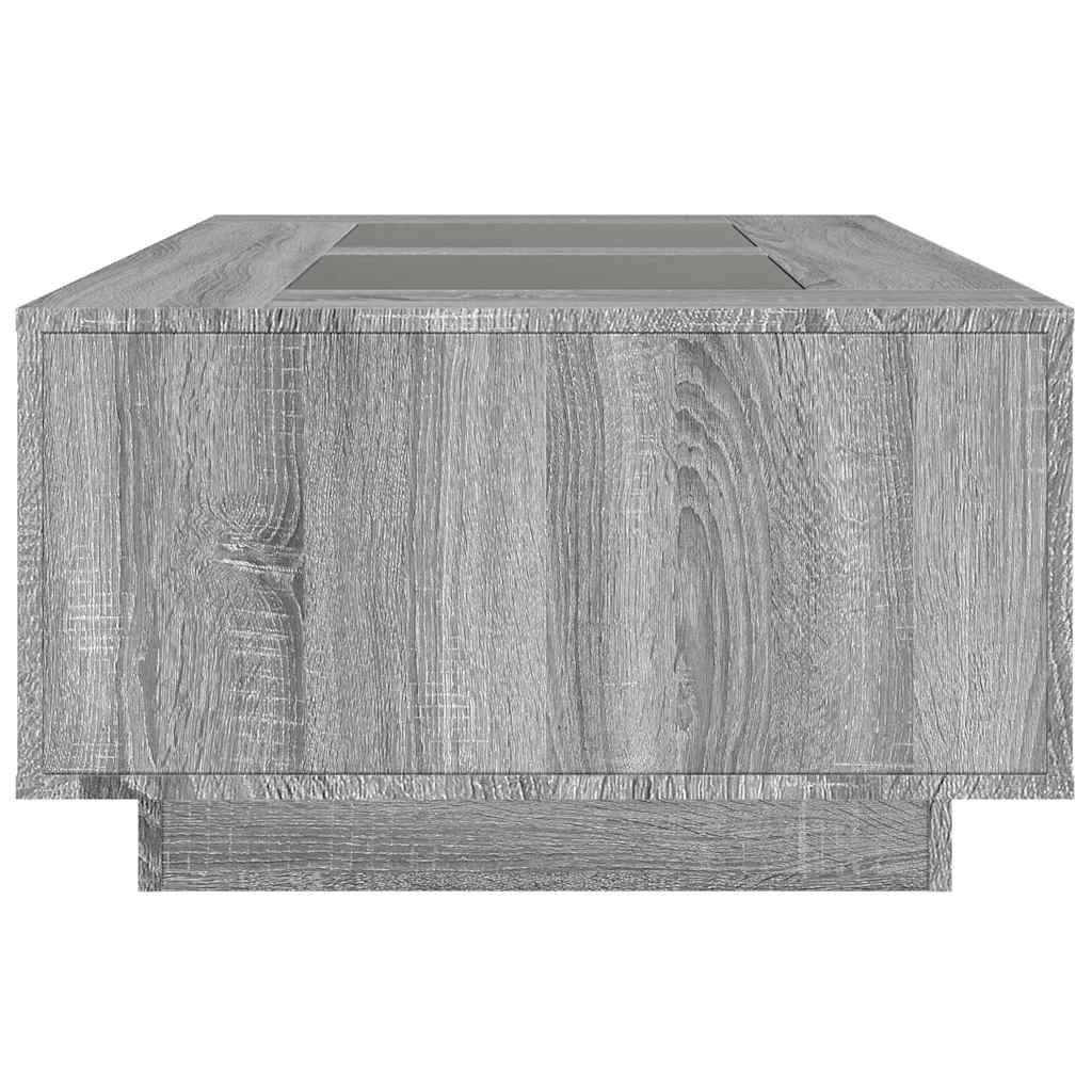Tavolino da Salotto con LED Infinity Rovere Sonoma 116x69x40 cm | homemem39