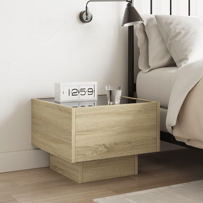 Comodino con LED Infinity Rovere Sonoma 40x40x30 cm