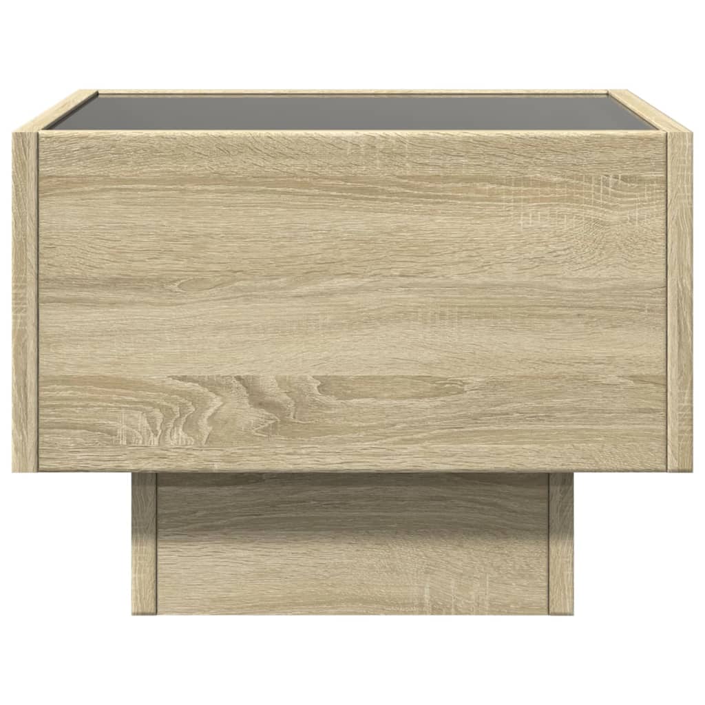 Comodino con LED Infinity Rovere Sonoma 40x40x30 cm