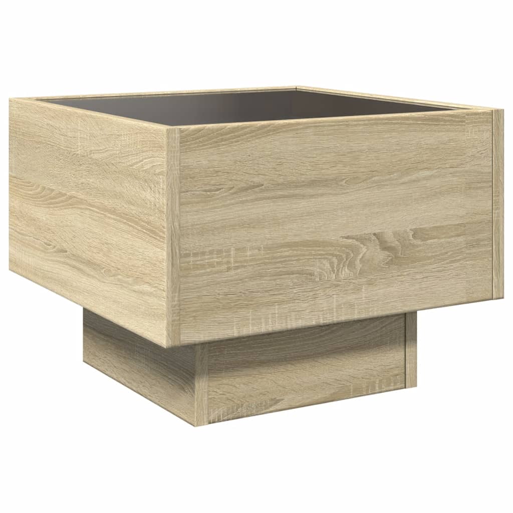 Comodino con LED Infinity Rovere Sonoma 40x40x30 cm