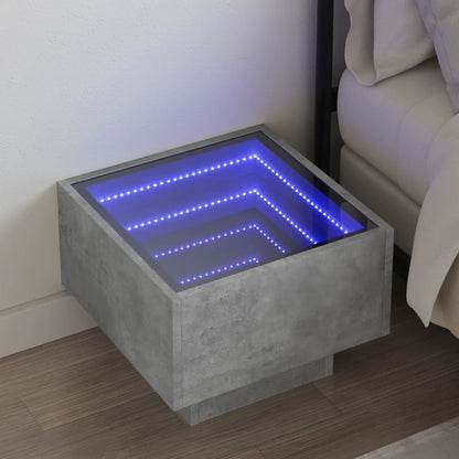 Comodino con LED Infinity Grigio Cemento 40x40x30 cm - homemem39