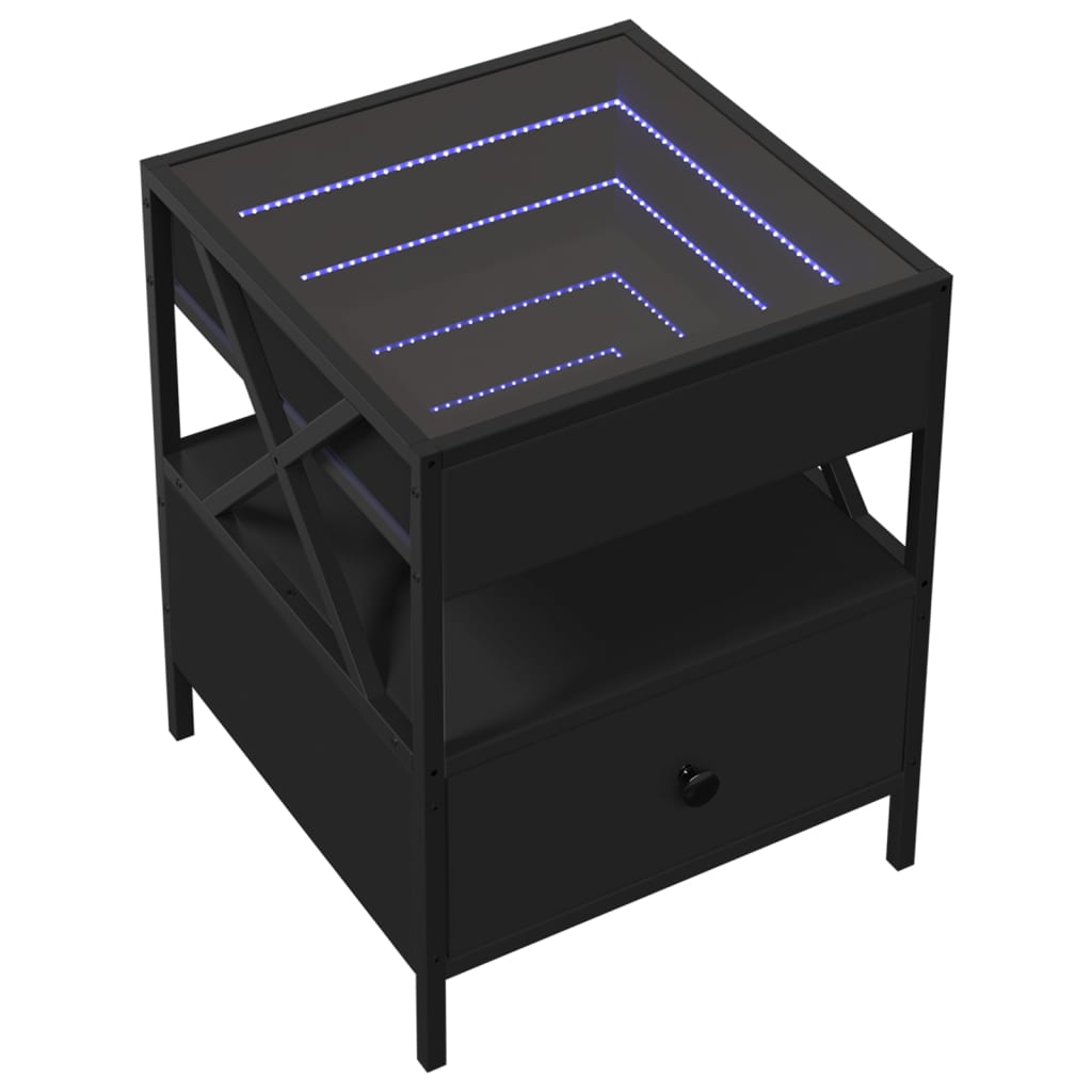 Tavolino da Salotto con LED Nero 40x40x30 cm - homemem39