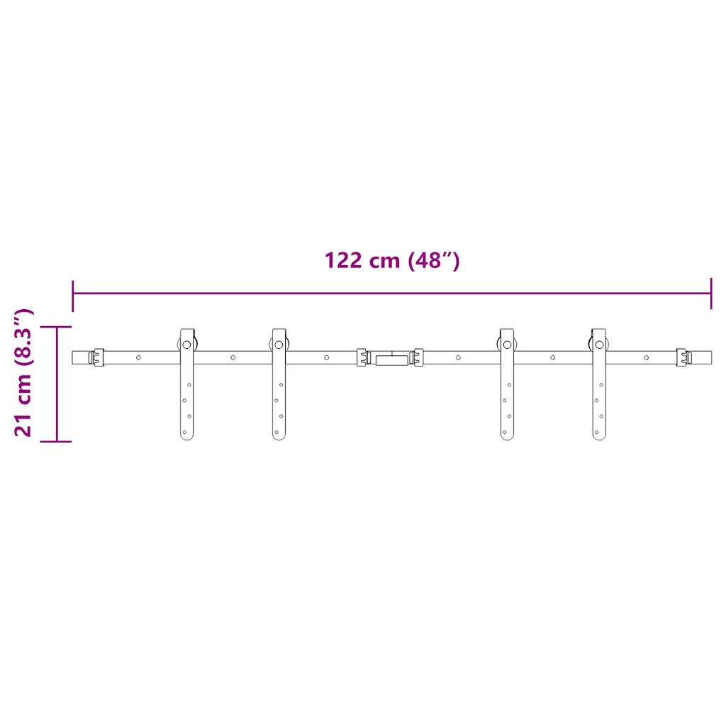 Kit Anta Scorrevole per Armadio 122 cm in Acciaio al Carbonio | homemem39