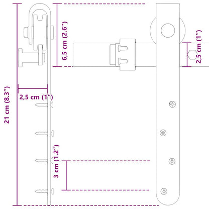Kit Anta Scorrevole per Armadio 183 cm in Acciaio al Carbonio | homemem39