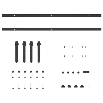 Kit Anta Scorrevole per Armadio 200 cm in Acciaio al Carbonio