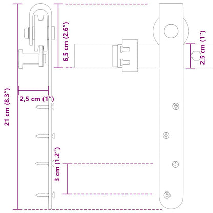 Kit Anta Scorrevole per Armadio 200 cm in Acciaio al Carbonio | homemem39