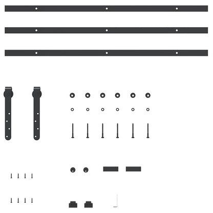 Kit Anta Scorrevole Armadio in Acciaio al Carbonio 244 cm