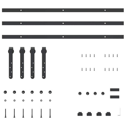 Kit Anta Scorrevole Armadio in Acciaio al Carbonio 244 cm