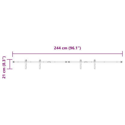Kit Anta Scorrevole Armadio in Acciaio al Carbonio 244 cm